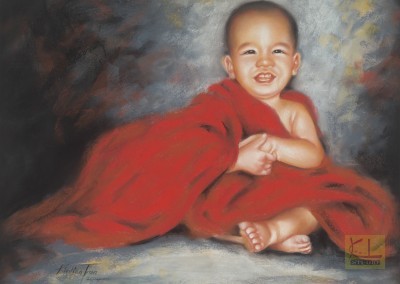 Little Red Monk  16"x20"