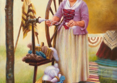 Spinning Yarn  30"x24"